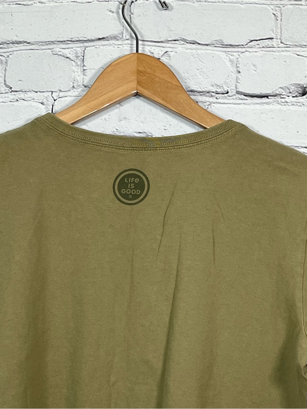 Life is Good Dog Days Crusher T Shirt Womens Size Medium Green Short Sleeve - Picture 9 of 10